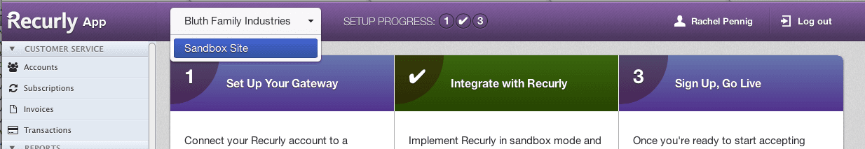 Setup Progress screen