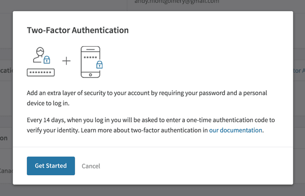 2FA screen