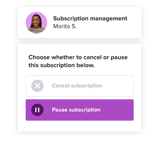 Subscription management screen