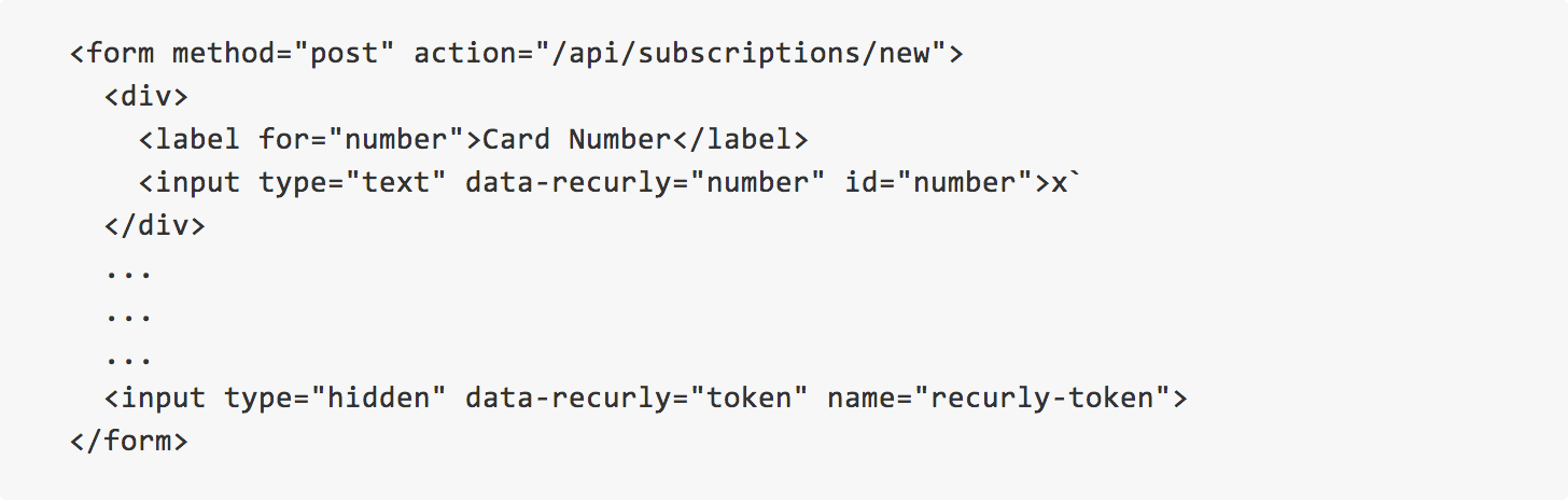 Form HTML code snippet