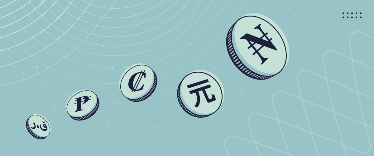 Various currencies graphic