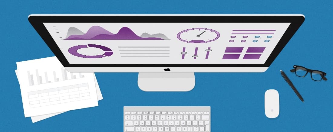 Metrics dashboard on computer screen