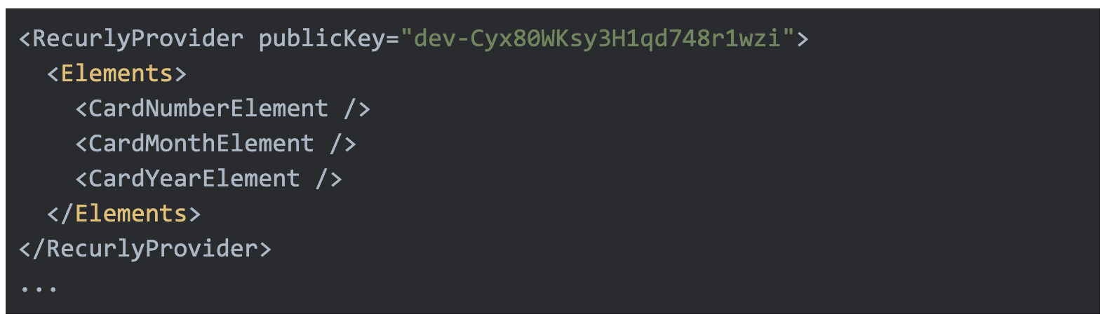 Recurly Provider public key code