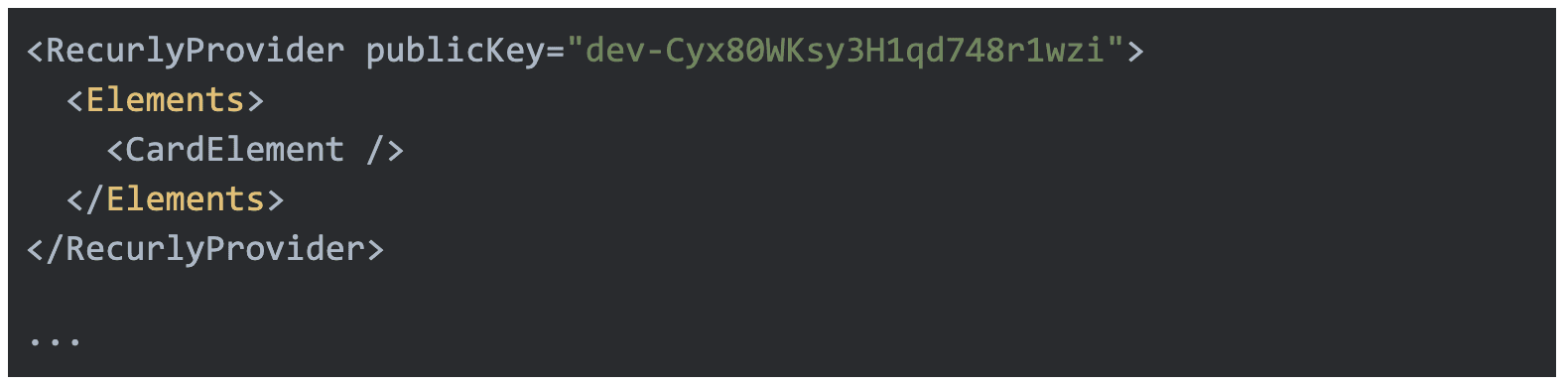 Recurly Provider public key code