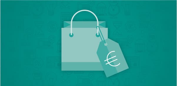 Shopping bag with price tag