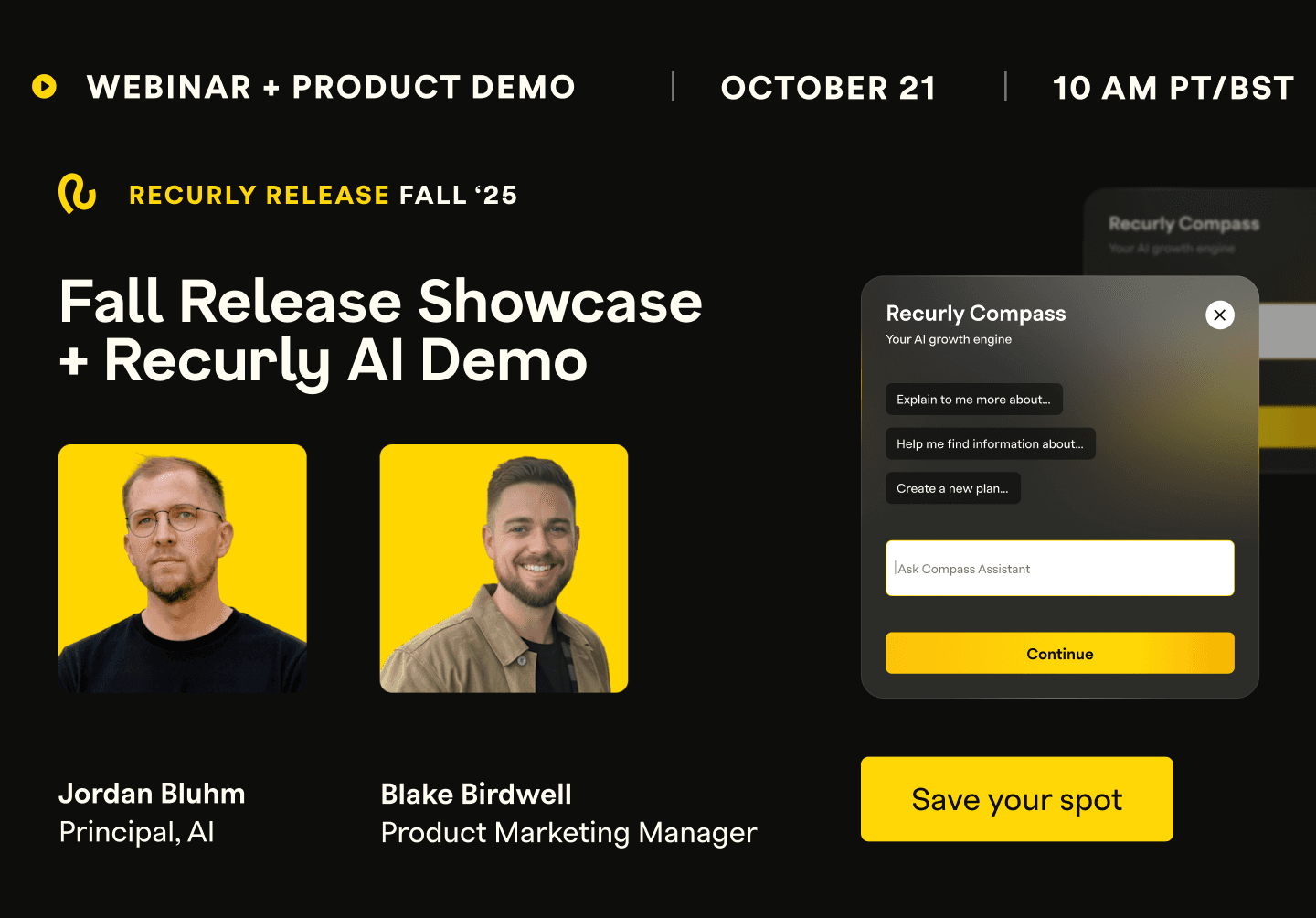 Fall Release Showcase + Recurly AI Demo