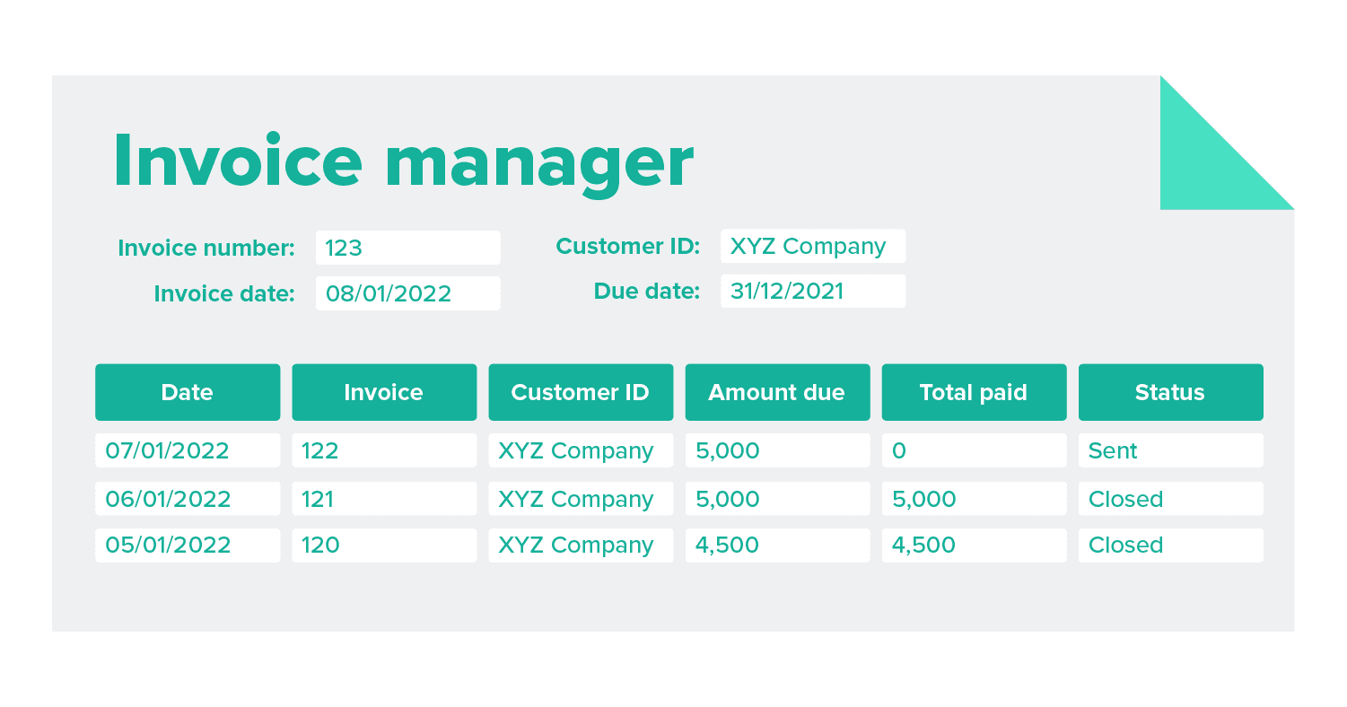 Image showing a spreadsheet for manual billing. Recurly’s recurring billing platform automates this process.