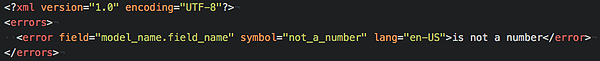 XML error code
