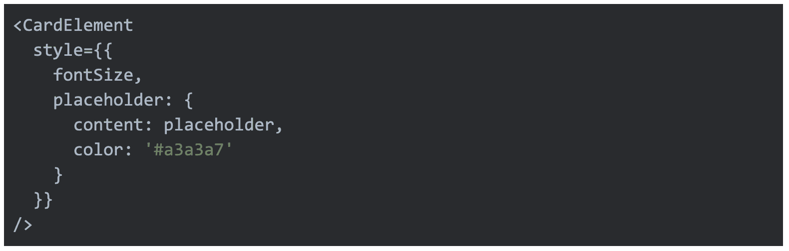 Card Element Recurly code