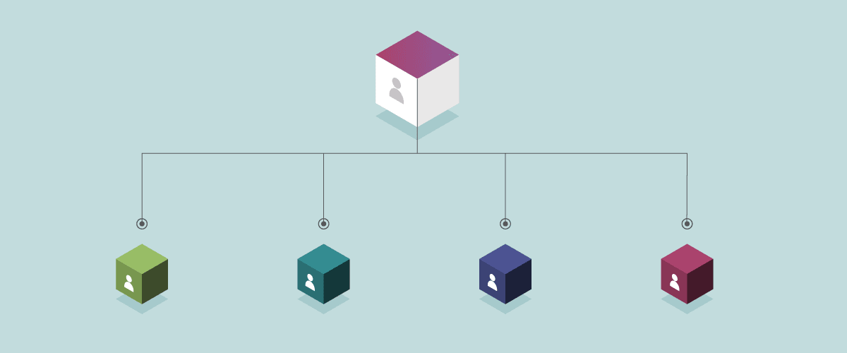Account hierarchy with colored cubes
