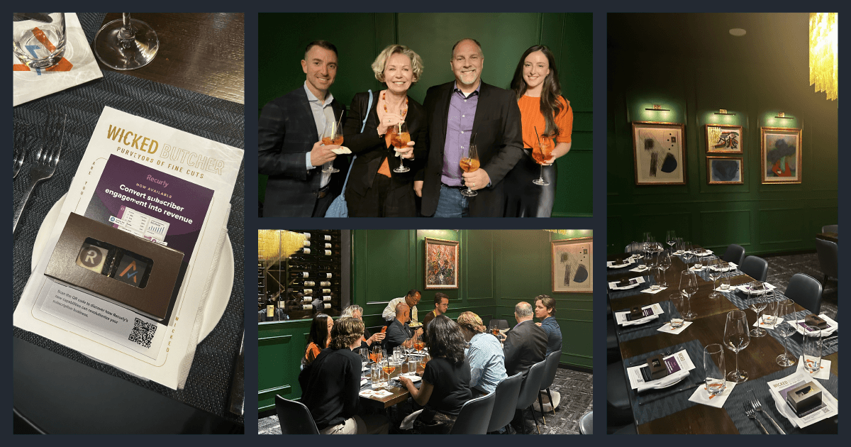 VIP dinner with Avalara and Recurly at SubSummit
