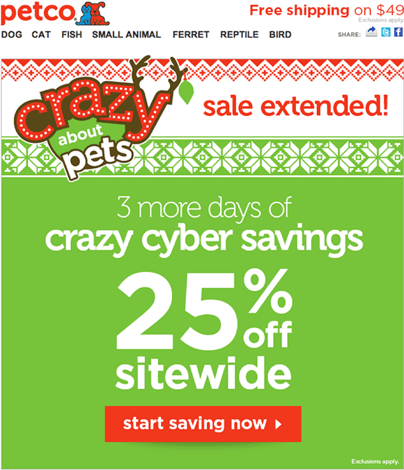 Petco sale banner