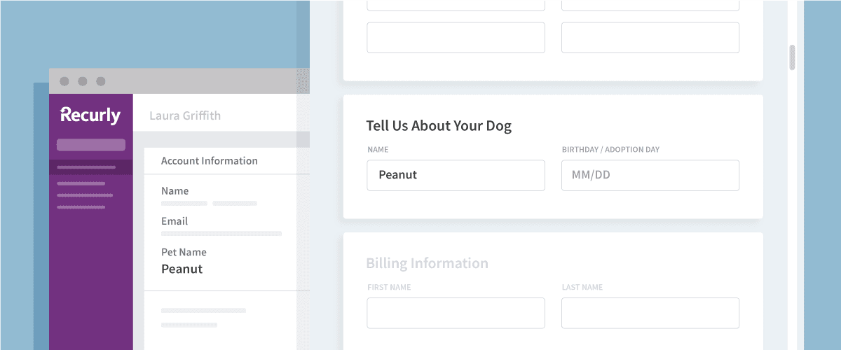 Custom fields on Recurly software