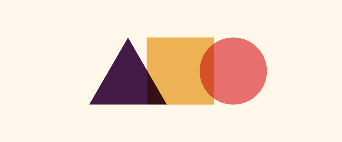 Colored triangle, square, and circle graphic