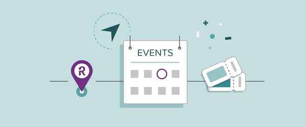 Calendar showing event dates, tickets, and place