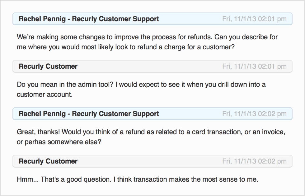 Customer support chat