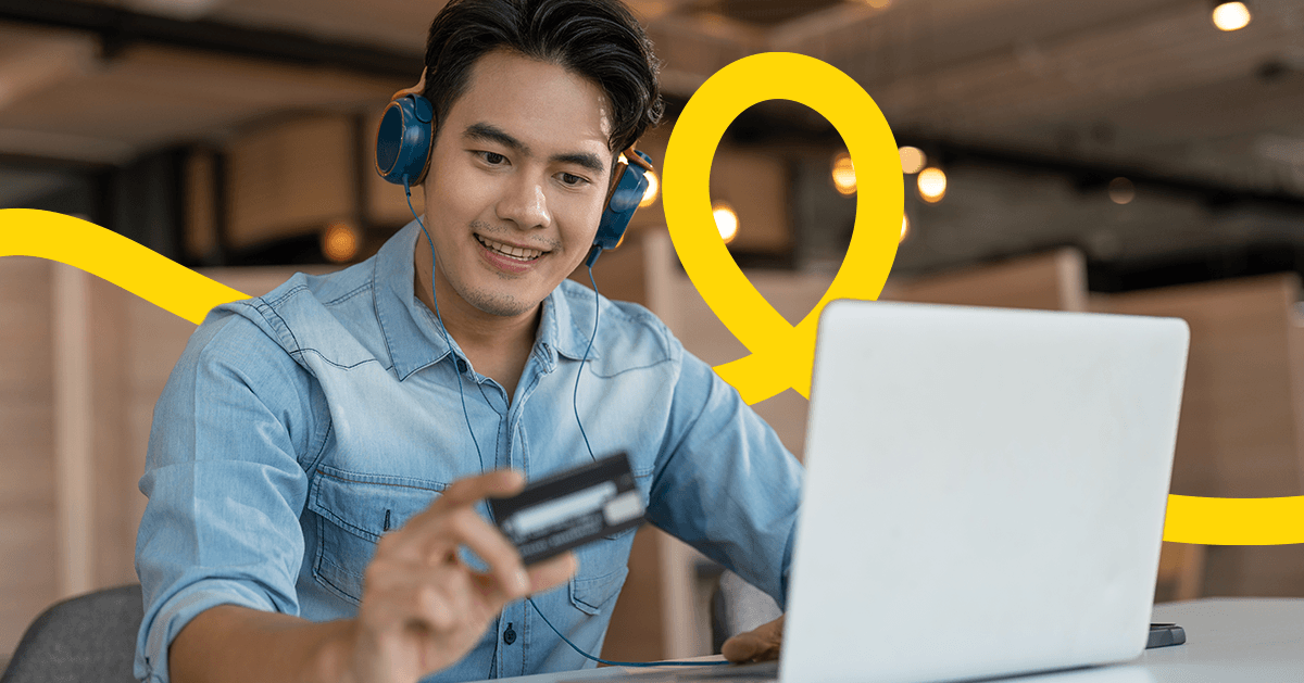 Image of man looking over his payment options