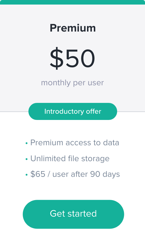 Pricing plan