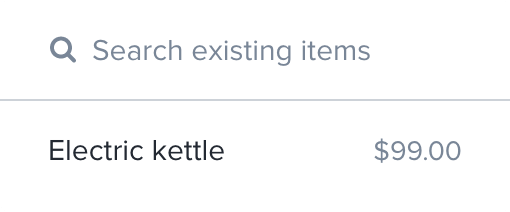 Search existing items