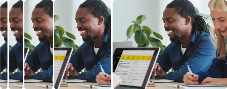 Man and woman working at a conference table