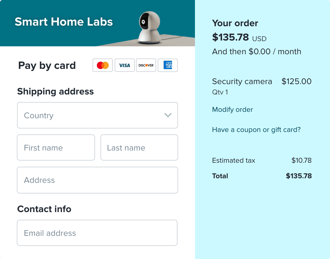 Smart Home Labs checkout
