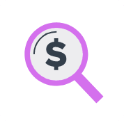 Magnifying glass with a dollar sign